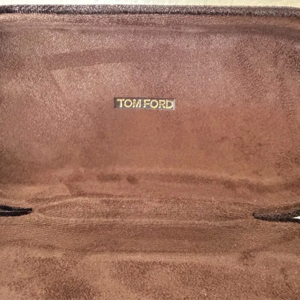 Tom Ford Brown Velvet & Suede Hard-Shell Designer Sunglasses Storage Case - Picture 10 of 10